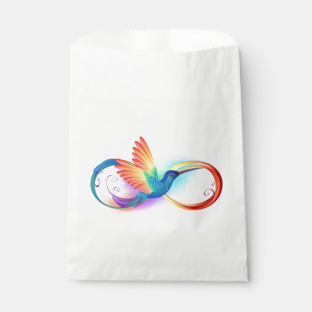Sachets En Papier Colibri arc-en-ciel avec symbole Infinity (Devant)