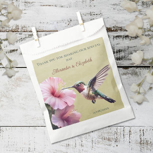 Sachets En Papier Colibri et Hibiscus Mariage jaune