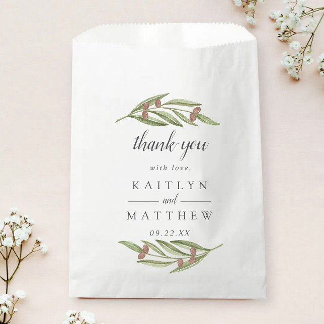 Sachets En Papier Collection de Mariages de Branches d'Olivier (Créateur téléchargé)