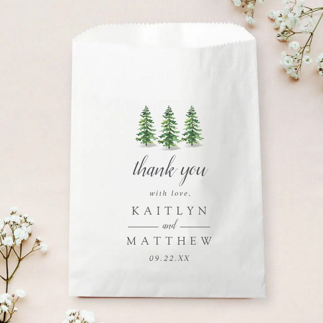 Sachets En Papier Collection de Mariages de la forêt de pins d'aquar (Créateur téléchargé)