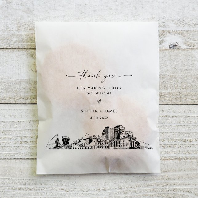 Sachets En Papier Colorado Springs Skyline Mariage Merci (Créateur téléchargé)