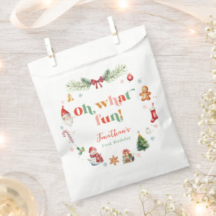 Sachets En Papier Coloré Oh Quel Amusant Premier Noël Anniversaire