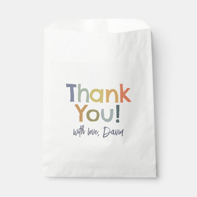 Sachets En Papier Colorful Modern Boy Birthday Thank You (Devant)