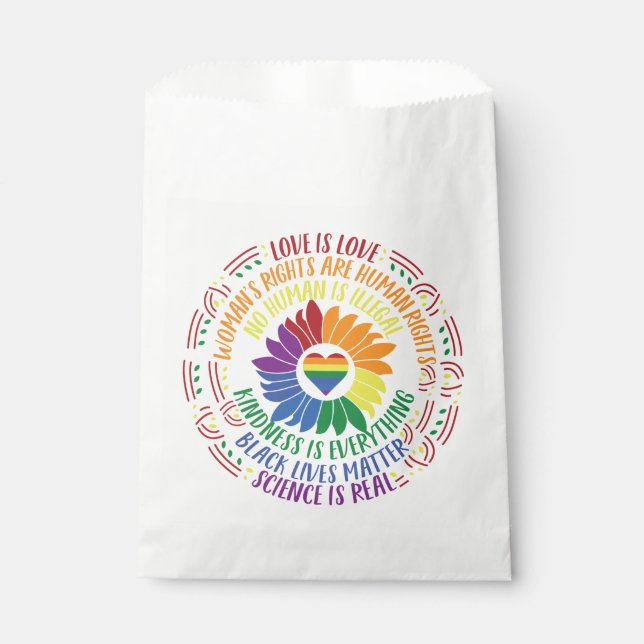 Sachets En Papier Colorful Social Justice Flower Word (Devant)