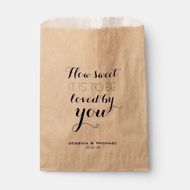 Sachets En Papier Comme il est sucré à l'usage buffet bonbons de mar (Devant)