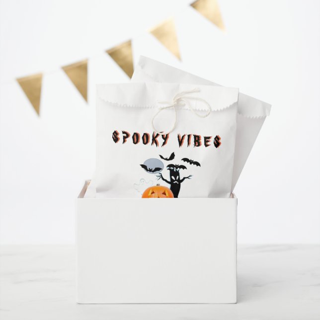 Sachets En Papier Conception de citrouille fantôme pour Halloween av (Fête)