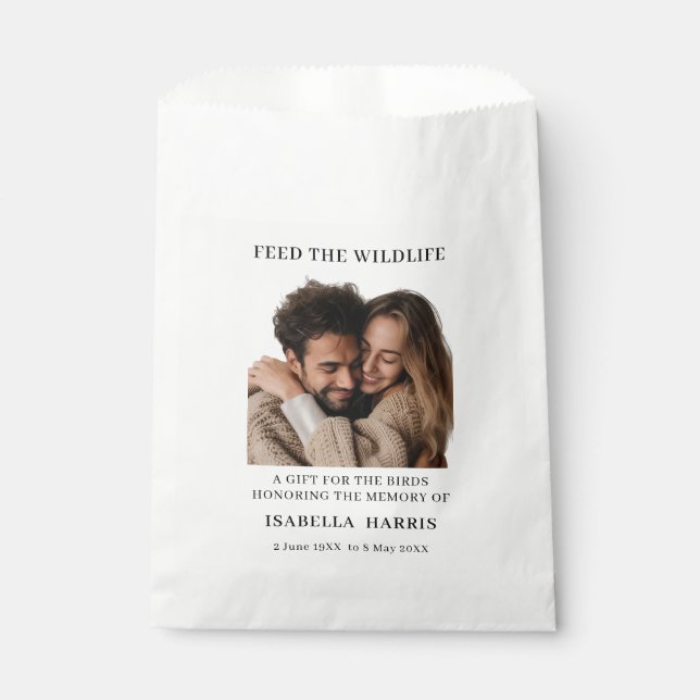 Sachets En Papier Conception de faveur de mémorial Nourrir les oisea (Devant)