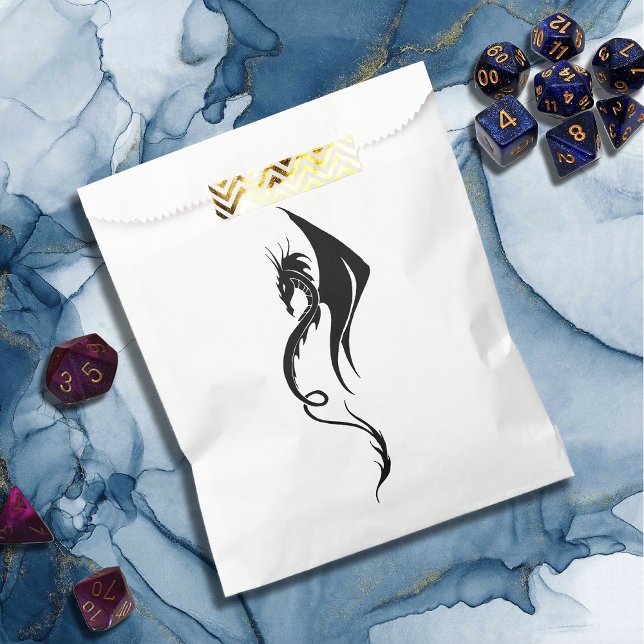 Sachets En Papier Conception d'illustration de dragon tribal noir et (Créateur téléchargé)