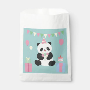 Sachets En Papier Conception Panda doux rose & menthe