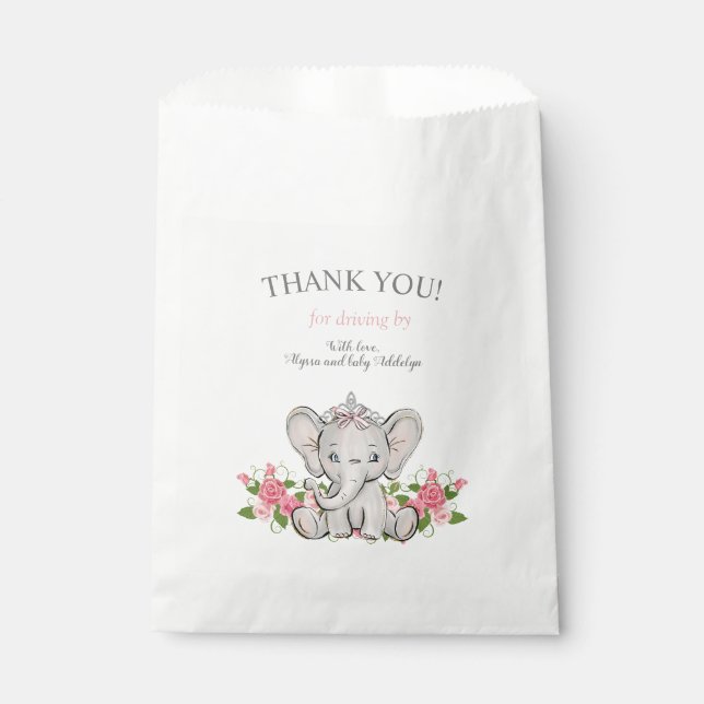 Sachets En Papier Conduite Par Elephant Baby Girl Douche (Devant)