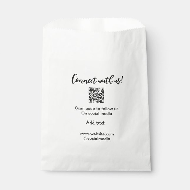 Sachets En Papier Connectez-vous avec nous scannez le code QR ajoute (Devant)