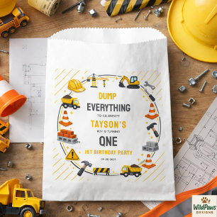 Sachets En Papier Construction 1er Anniversaire Fête de camion de