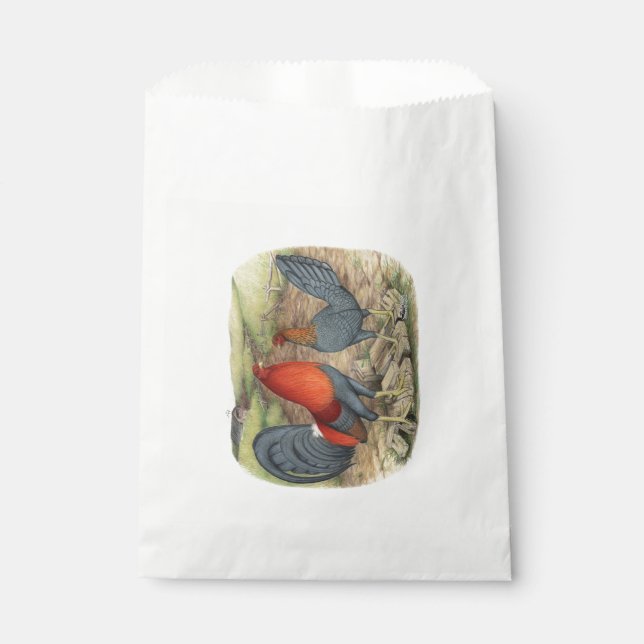 Sachets En Papier Coqs américains bleus rouges (Devant)