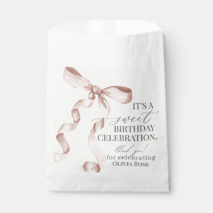 Sachets En Papier Coquette Beige Bow Girl Anniversaire Fête Dessert