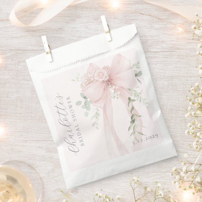 Sachets En Papier Coquette Bow Greenery Bridal Shower (Coupé)