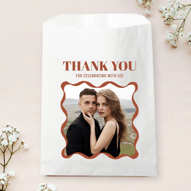 Sachets En Papier Coquette Curvy Ribbon Retro Mariage (Créateur téléchargé)
