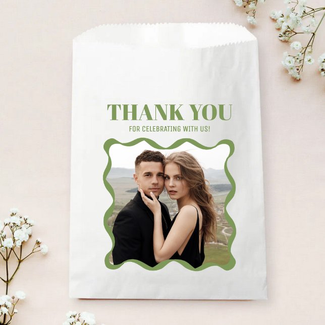 Sachets En Papier Coquette Curvy Ribbon Retro Mariage (Créateur téléchargé)