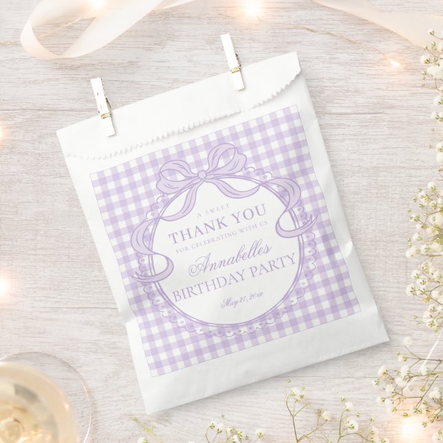Sachets En Papier Coquette de gingembre violet pour dessert de fête  (Coupé)