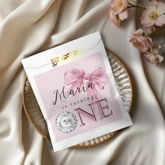 Sachets En Papier Coquette rose étincelle 1ère (Créateur téléchargé)