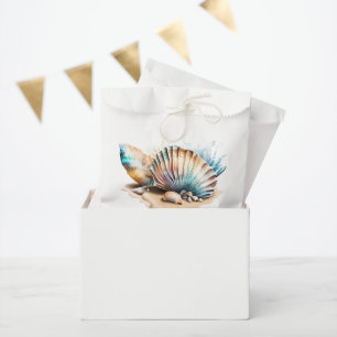 Sachets En Papier Coquillages marins nautiques plage 3D sable marin