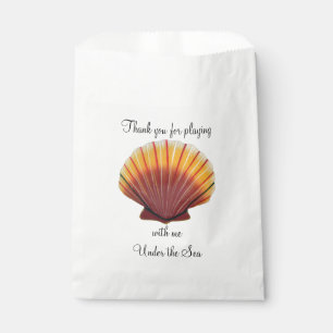 Sachets En Papier Coquille de St Jacques orange et rouge