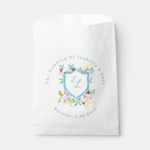 Sachets En Papier Côte d'Amalfi Méditerranée Monogram Crest Mariage