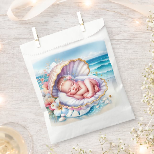 Sachets En Papier Côté mer Fille de la mer Baby shower Océan Thème (Coupé)