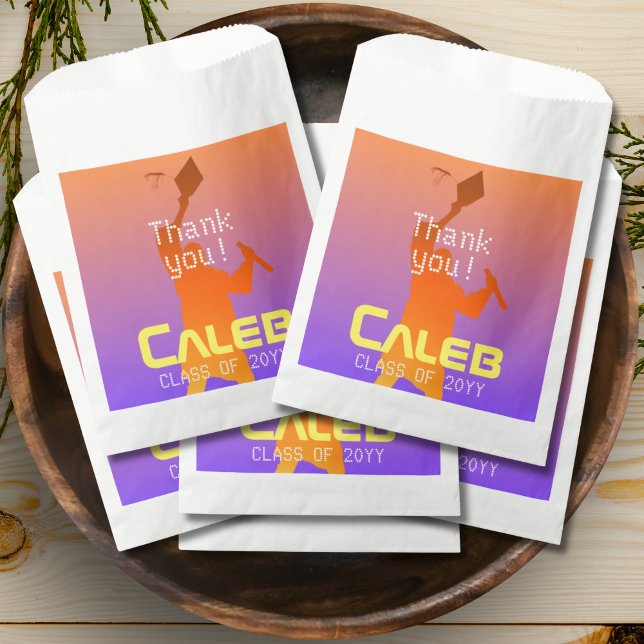 Sachets En Papier Coucher de soleil vibrant Dégradé moderne Tech (Créateur téléchargé)