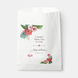 Sachets En Papier Coucou Luau Flamant Tropical Floral MERCI
