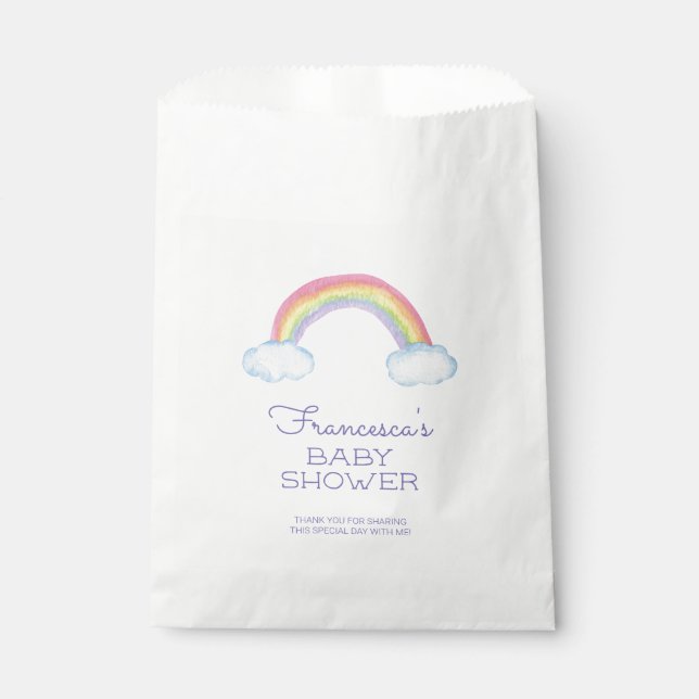 Sachets En Papier Couleur d'eau douce arc-en-ciel Baby shower neutre (Devant)