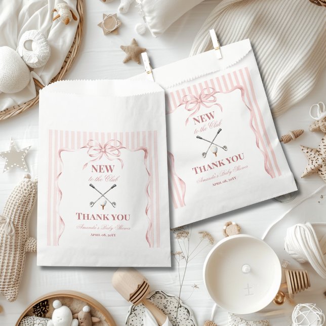 Sachets En Papier Country Pink Girl New to the Club Golf Baby Shower (Créateur téléchargé)