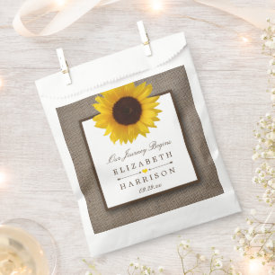 Sachets En Papier Country Rustic Tournesol & Mariage Burlap