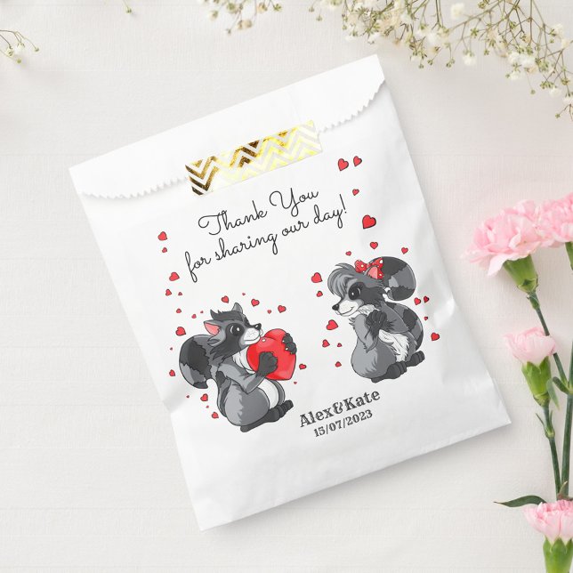 Sachets En Papier Couple de ratons laveurs (Créateur téléchargé)