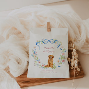 Sachets En Papier Couronne de mariage au golden retriever aquarelle