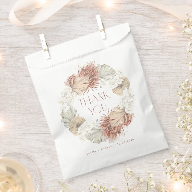 Sachets En Papier Couronne de mariage bohème à l'orchidée blanche et (Coupé)