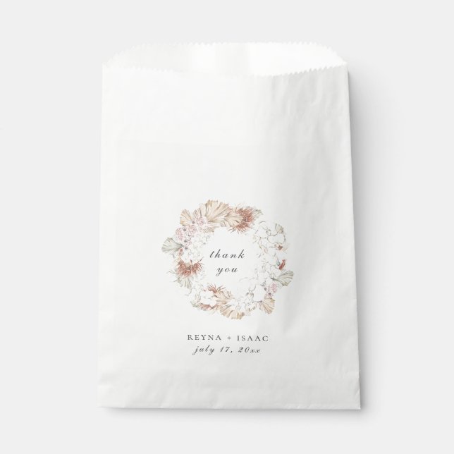 Sachets En Papier Couronne de mariage botanique chic moderne (Devant)