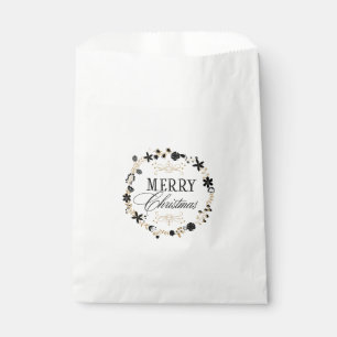 Sachets En Papier Couronne de Noël Fleurs Joyeux Noël Or Faveur de F