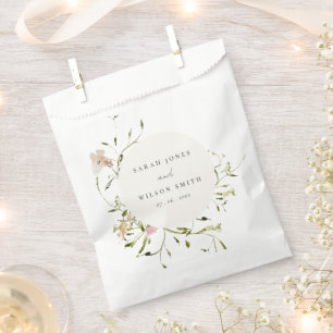 Sachets En Papier Couronne florale aquarelle mariage rose tendre de