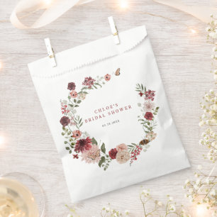 Sachets En Papier Couronne florale délicate de mariage automnal