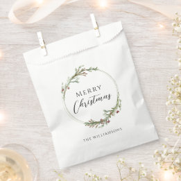 Sachets En Papier Couronne minimaliste de Noël