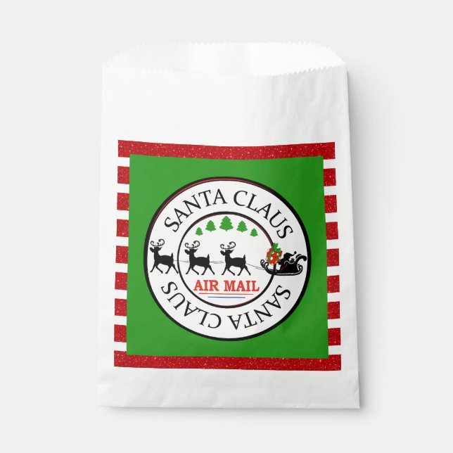 Sachets En Papier Courrier aérien du Père Noël (Devant)