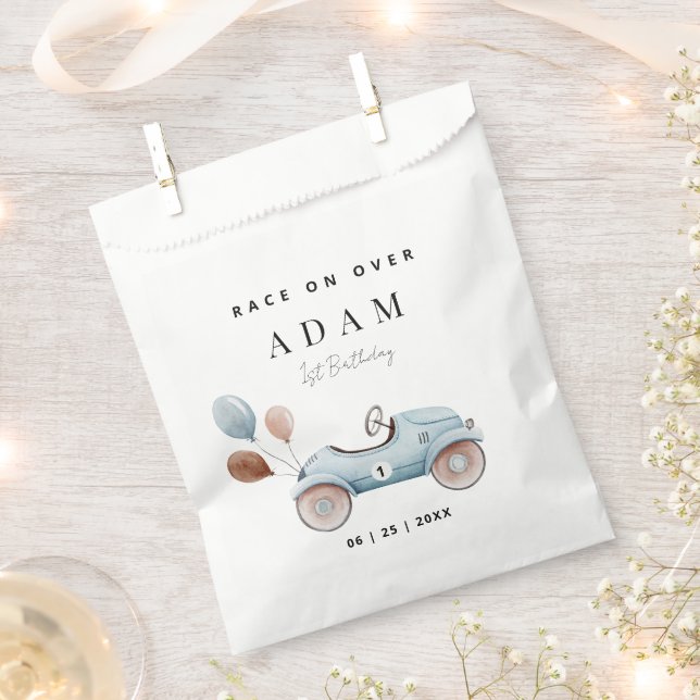 Sachets En Papier Course voiture Anniversaire Invitation, Fast un An (Coupé)
