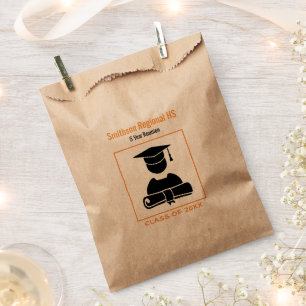 Sachets En Papier Coutume minimaliste d'orange de noir de la Réunio