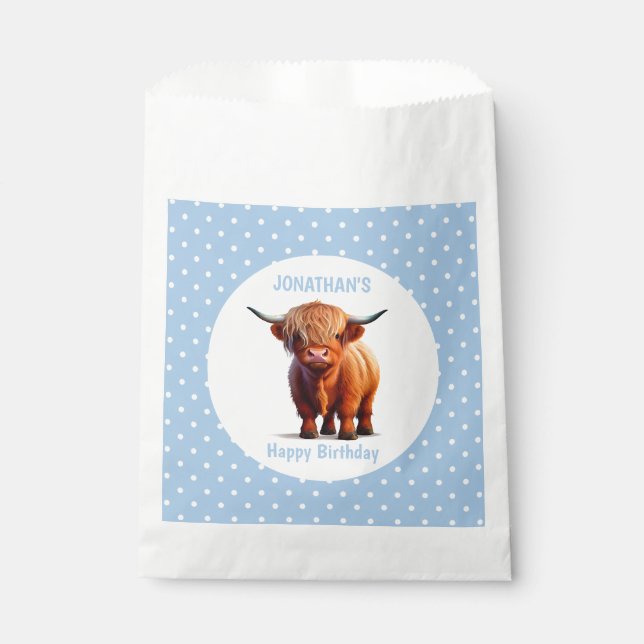 Sachets En Papier Cow Highland BLEU (Devant)
