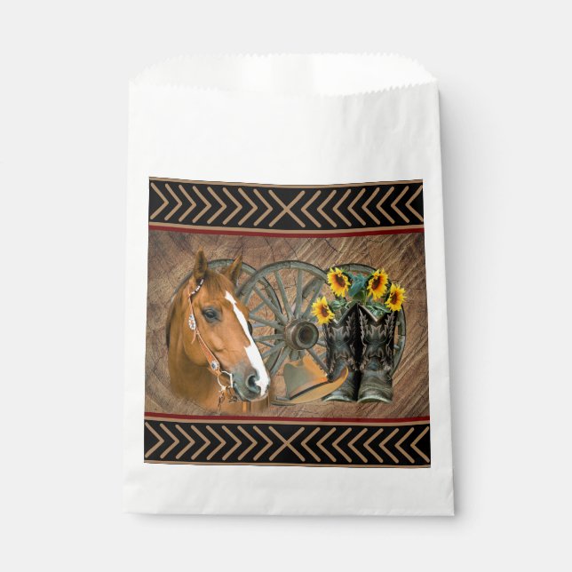 Sachets En Papier Cowboy de Western Horse Cowboy Cowboy Hat Wagon Wh (Devant)