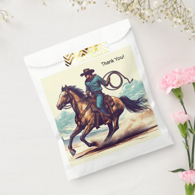 Sachets En Papier Cowboy Western Horse Anniversaire (Scellé)