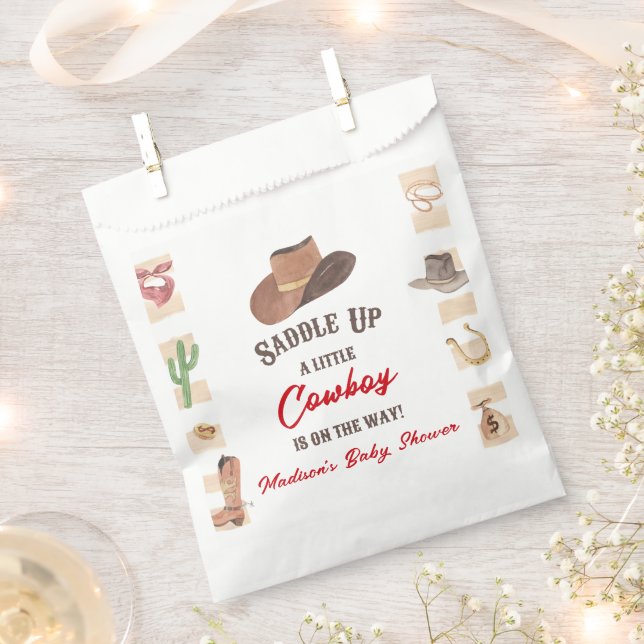 Sachets En Papier Cowboy Western Rodeo Wild West Baby shower (Coupé)