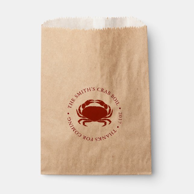 Sachets En Papier Crabe | Boule de fruits de mer personnalisable (Devant)