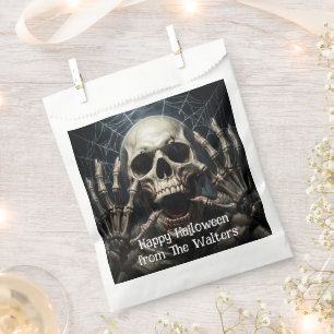 Sachets En Papier Crâne Effrayant Halloween Toile d'Araignée Gothiqu