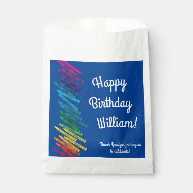 Sachets En Papier Crayons Anniversaire de enfant Party Art joli colo (Devant)